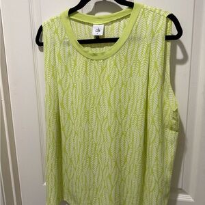 CAbi Lime Green Patterned Tank Top